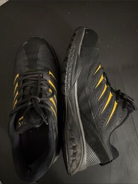 Men's Black Sneakers with Yellow Accents - Steel Shoes